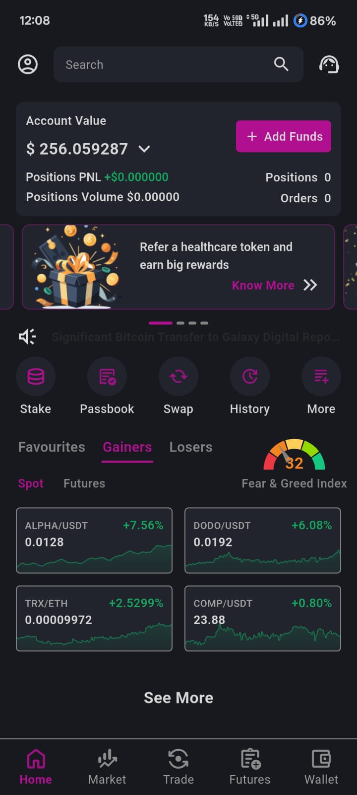 Deposit funds and start trading on HUMB